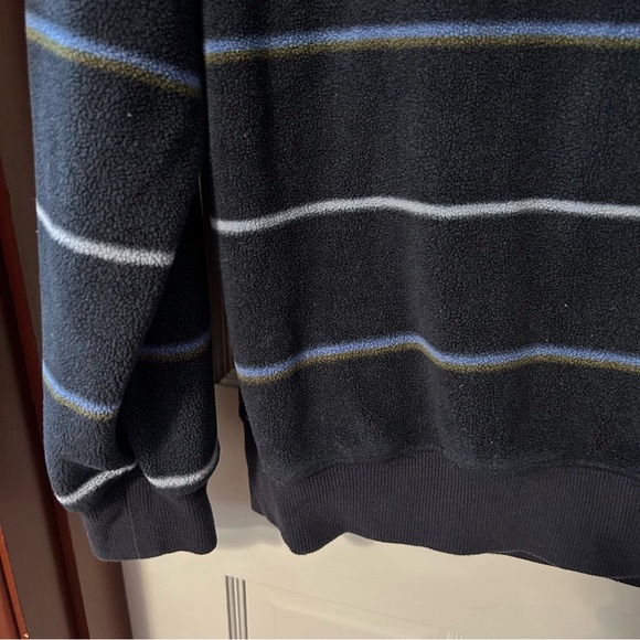 Volcom Unisex Hoodie True To This Fleece Navy Striped Cozy Pocket Navy Sz Small - Picture 4 of 10